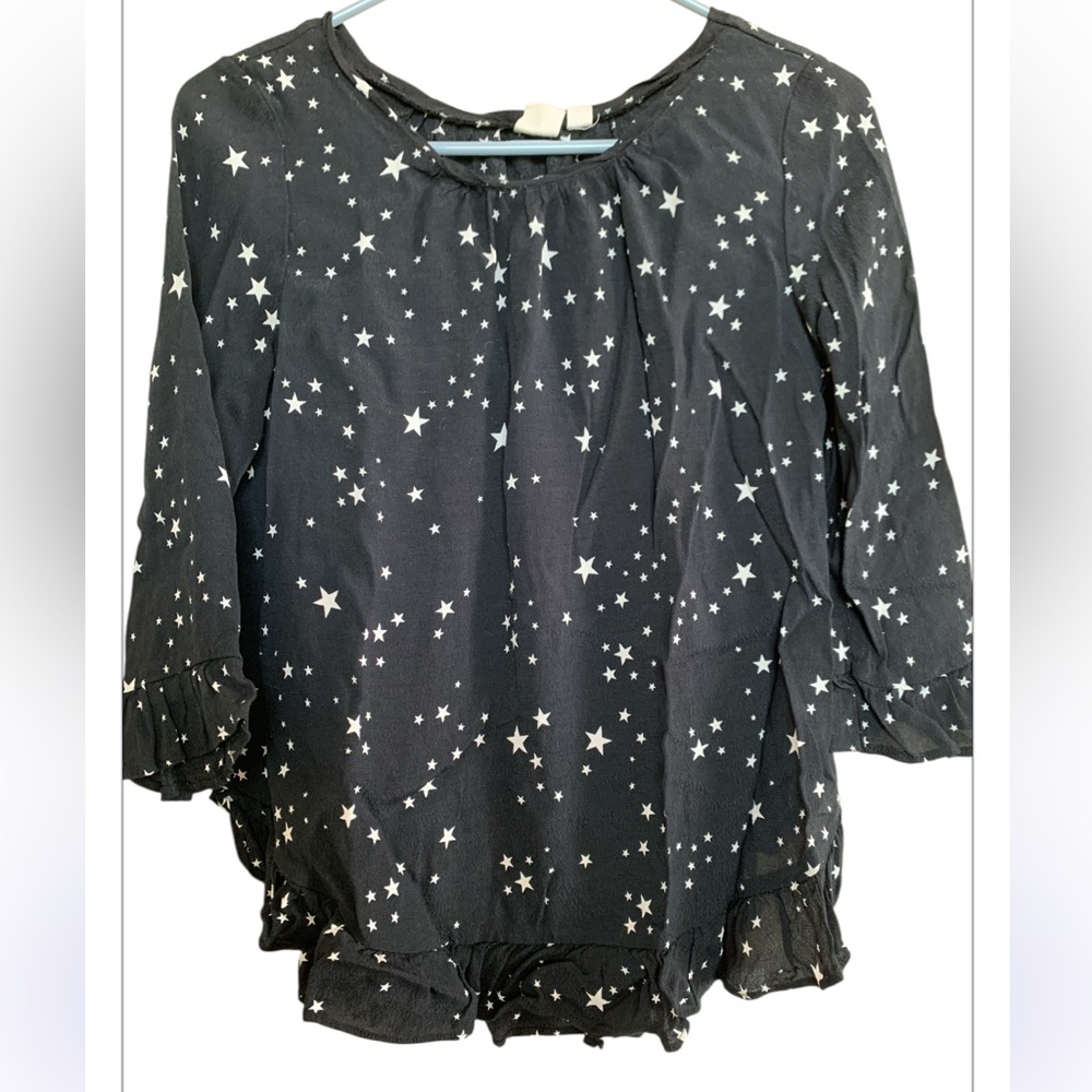 GAP Starry Night Black Blouse SIZE S